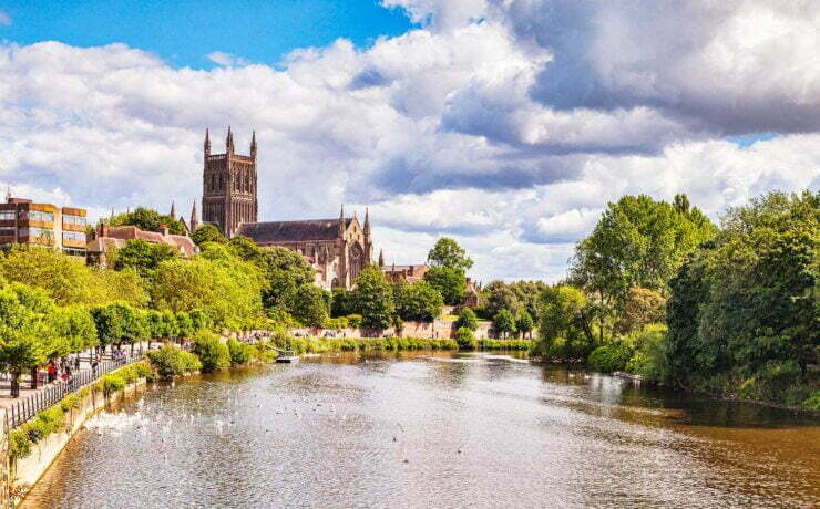 Picture of Worcester Cathedral and the River Severn - Editorial use only